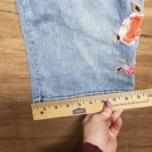 Madison & Max Petites Wmns Sz 10P Cropped Denim Jean Cottagecore Boho Floral - Picture 9 of 9